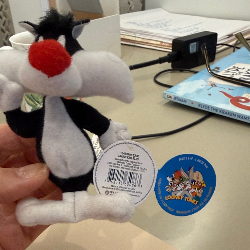 Looney Tunes Sylvester Plush Toy Finger Puppet